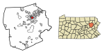 Luzerne County Pennsylvania Incorporated and Unincorporated areas Kingston Highlighted